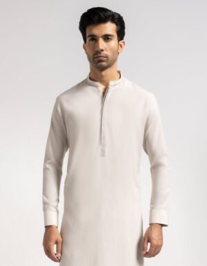 Pearl White Formal Kurta Trousers