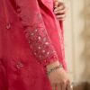 3 Piece Embroidered Tissue Silk Suit - Pink
