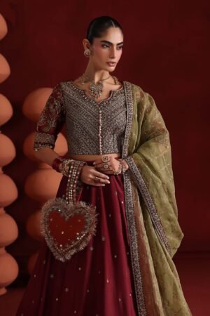 3 Piece Embroidered Raw Silk Suit - Maroon 3 Piece Embroidered Raw Silk Suit - Maroon