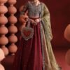 3 Piece Embroidered Raw Silk Suit - Maroon 3 Piece Embroidered Raw Silk Suit - Maroon