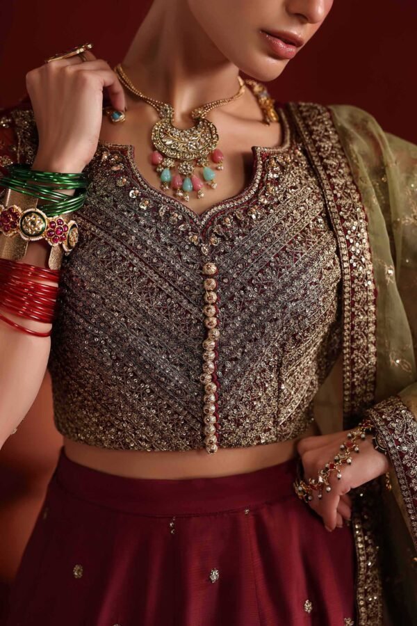 3 Piece Embroidered Raw Silk Suit - Maroon 3 Piece Embroidered Raw Silk Suit - Maroon