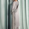 3 Piece Embroidered Tissue Silk Suit - Grey