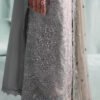 3 Piece Embroidered Tissue Silk Suit - Grey