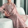 3 Piece Embroidered Tissue Silk Suit - Pink (Culottes)