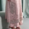 3 Piece Embroidered Tissue Silk Suit - Pink (Culottes)