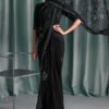 Embellished Chiffon Saree - Black