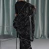 Embellished Chiffon Saree - Black