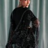 Embellished Chiffon Saree - Black