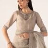 Embellished Chiffon Saree - Grey Embellished Chiffon Saree - Grey