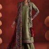 3 Piece Embroidered Raw Silk Suit - Green 3 Piece Embroidered Raw Silk Suit - Green