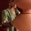 3 Piece Embroidered Raw Silk Suit - Green 3 Piece Embroidered Raw Silk Suit - Green