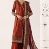 3 Piece Embroidered Raw Silk Suit - Mustard 3 Piece Embroidered Raw Silk Suit - Mustard