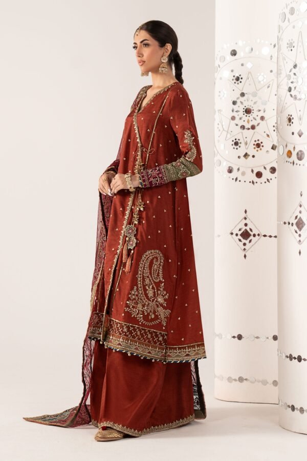 3 Piece Embroidered Raw Silk Suit - Mustard 3 Piece Embroidered Raw Silk Suit - Mustard