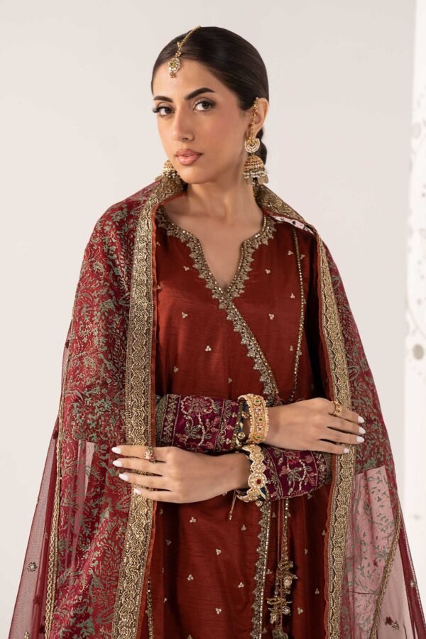 3 Piece Embroidered Raw Silk Suit - Mustard 3 Piece Embroidered Raw Silk Suit - Mustard