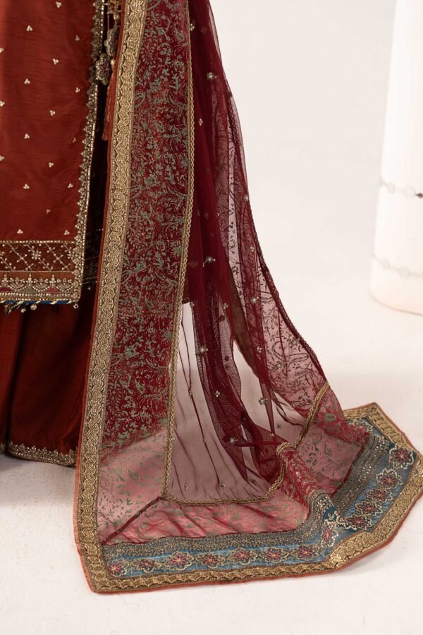3 Piece Embroidered Raw Silk Suit - Mustard 3 Piece Embroidered Raw Silk Suit - Mustard