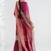 3 Piece Embroidered Raw Silk Suit - Pink (Gharara) 3 Piece Embroidered Raw Silk Suit - Pink (Gharara)