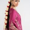 3 Piece Embroidered Raw Silk Suit - Pink (Gharara) 3 Piece Embroidered Raw Silk Suit - Pink (Gharara)