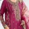 3 Piece Embroidered Raw Silk Suit - Pink (Gharara) 3 Piece Embroidered Raw Silk Suit - Pink (Gharara)