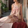 2 Piece Embroidered Textured Silk Suit - Peach 2 Piece Embroidered Textured Silk Suit - Peach