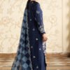 3 Piece Embroidered Tissue Silk Suit - Blue