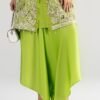 3 Piece Embroidered Organza Suit - Green