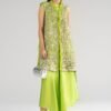 3 Piece Embroidered Organza Suit - Green