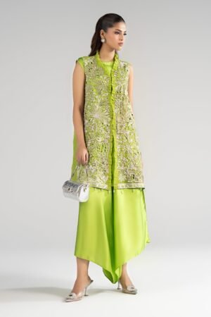 3 Piece Embroidered Organza Suit - Green 3 Piece Embroidered Organza Suit - Green