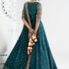 3 Piece Embroidered Raw Silk Suit - Teal