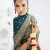 3 Piece Embroidered Raw Silk Suit - Teal