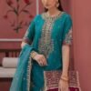 3 Piece Embroidered Raw Silk Suit - Green (Shalwar) 3 Piece Embroidered Raw Silk Suit - Green (Shalwar)