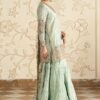 3 Piece Embroidered Cotton Lurex Suit - Sea Green