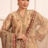 3 Piece Embroidered Tissue Suit - Golden 3 Piece Embroidered Tissue Suit - Golden