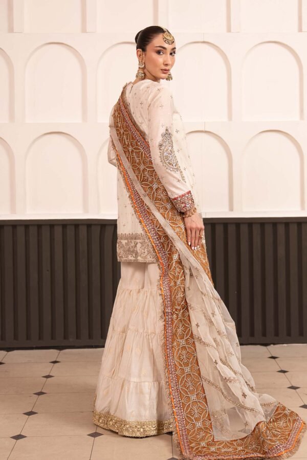 3 Piece Embroidered Cotton Lurex Suit - Off-White 3 Piece Embroidered Cotton Lurex Suit - Off-White