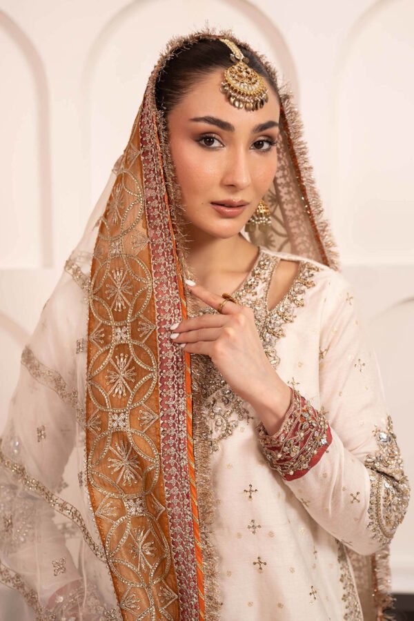 3 Piece Embroidered Cotton Lurex Suit - Off-White 3 Piece Embroidered Cotton Lurex Suit - Off-White