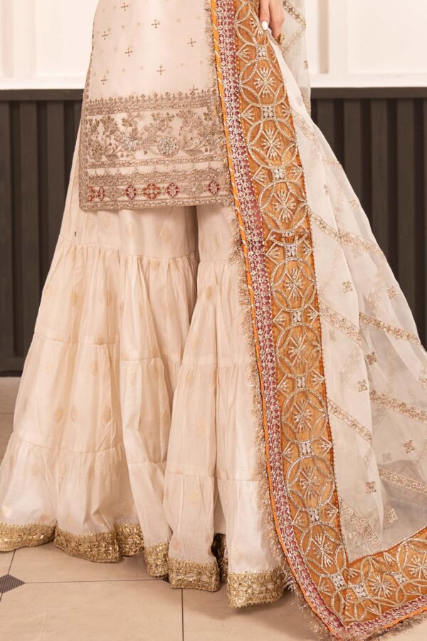 3 Piece Embroidered Cotton Lurex Suit - Off-White 3 Piece Embroidered Cotton Lurex Suit - Off-White