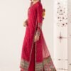 3 Piece Embroidered Raw Silk Suit - Pink