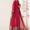 3 Piece Embroidered Raw Silk Suit - Pink