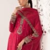 3 Piece Embroidered Raw Silk Suit - Pink