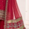 3 Piece Embroidered Raw Silk Suit - Pink