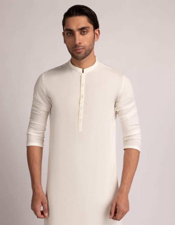 Cream Formal Kameez Shalwar